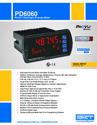 Thumbnail of document Data Sheet - PD6060 ProVu Dual Analog Input Process Digital Panel Meter